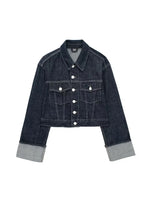 Women’s Button Front Cropped Denim Jacket