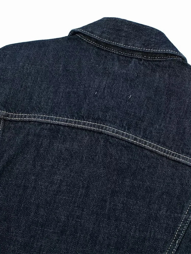 Women’s Button Front Cropped Denim Jacket
