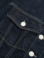 Women’s Button Front Cropped Denim Jacket