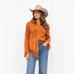 Women's Button-Front Fringe Western Shirt