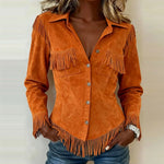 Women's Button-Front Fringe Western Shirt