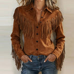 Women's Button-Front Fringe Western Shirt