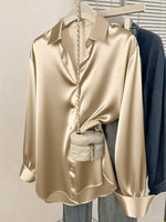 Women's Button-Front Long-Sleeve Blouse