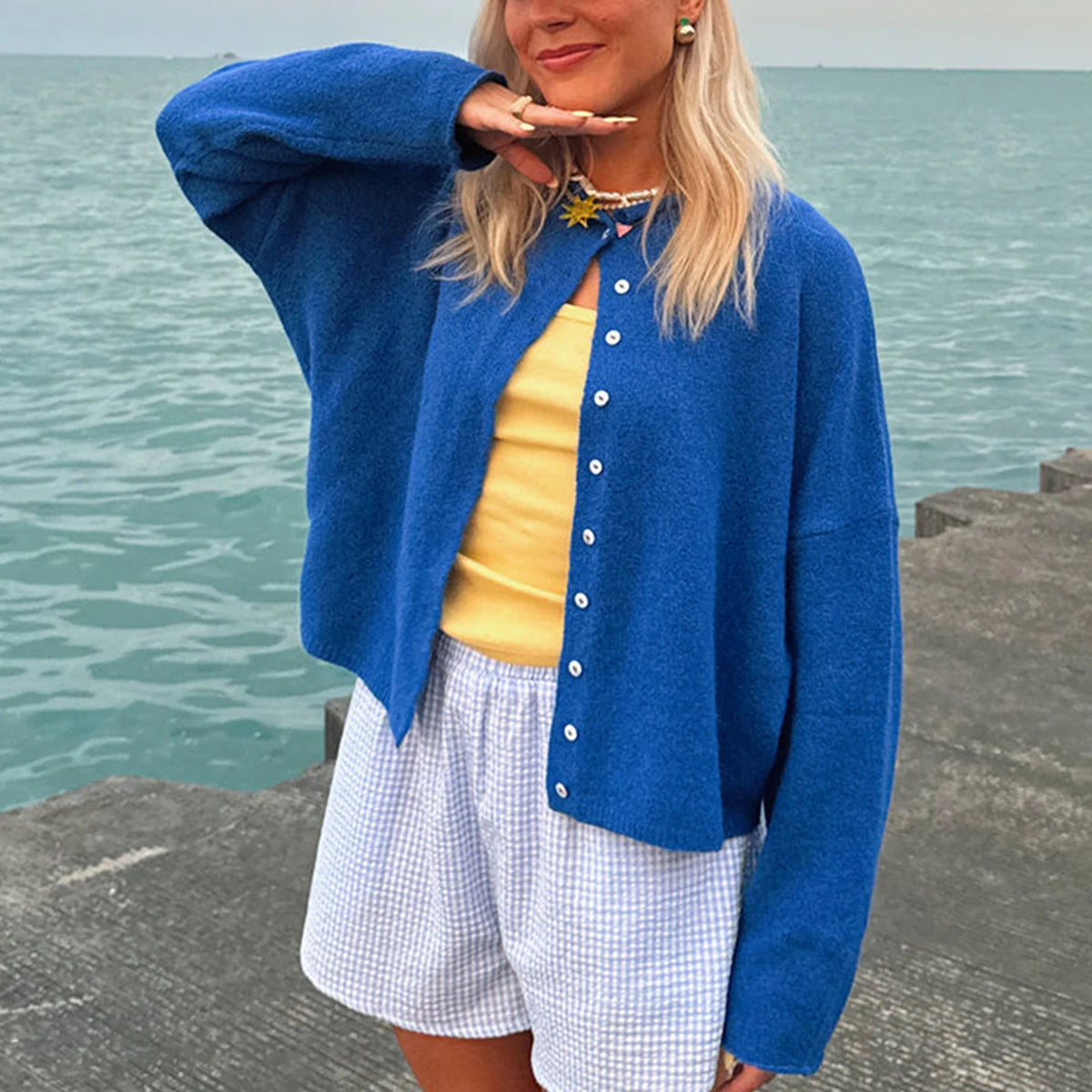 Women’s Button Front Loose Fit Cardigan