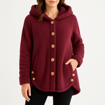 Women's Button-Front Side-Pocket Fleece Hoodie