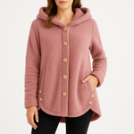 Women's Button-Front Side-Pocket Fleece Hoodie