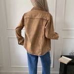 Women’s Button Front Single Breasted Denim Jacket
