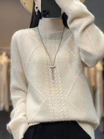 Women’s Cable Knit Turtleneck Long Sleeve Sweater