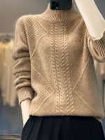 Women’s Cable Knit Turtleneck Long Sleeve Sweater