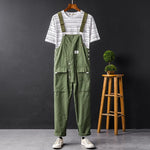 Women's Cargo Pocket Adjustable Strap Straight Leg Button Detail Overall