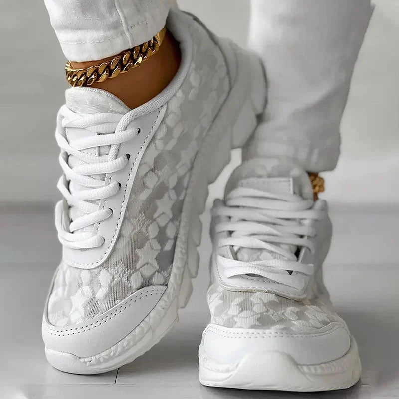 Women's Chunky Sole Lace-Up Sneakers