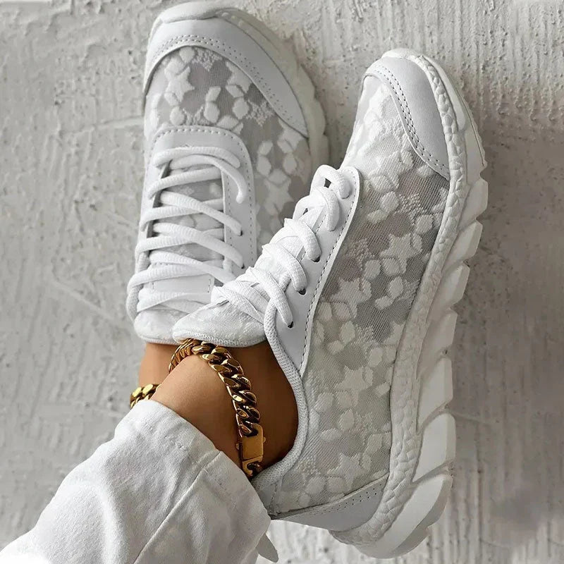 Women's Chunky Sole Lace-Up Sneakers