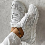 Women's Chunky Sole Lace-Up Sneakers