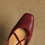 Women’s Closed-Round-Toe Slingback Block Heel Shoes