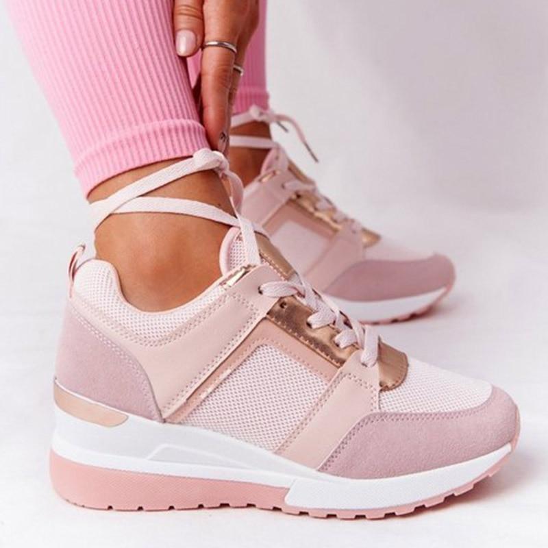 Women’s Closed Toe Lace Up Platform Sneakers
