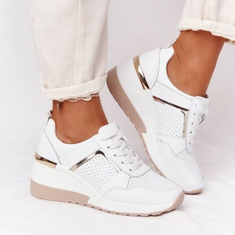 Women’s Closed Toe Lace Up Platform Sneakers