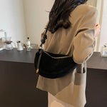 Women's Crescent Shoulder Zipper Knot Strap Crossbody Bag