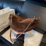 Women's Crescent Shoulder Zipper Knot Strap Crossbody Bag