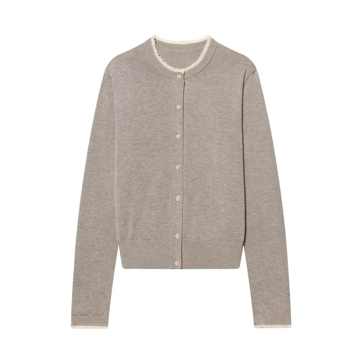 Women’s Crew Neck Button Front Knit Cardigan