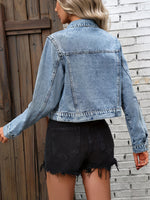 Women’s Cropped Button Front Denim Jacket