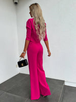 Women’s Cropped Top and Wide Leg Pants 2 Piece Set