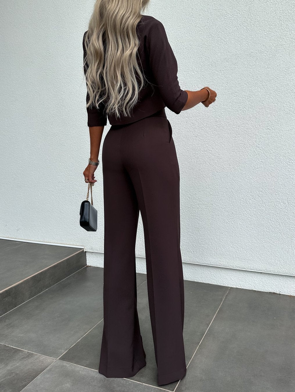 Women’s Cropped Top and Wide Leg Pants 2 Piece Set