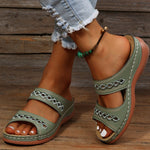 Women’s Cutout Double Strap Open Toe Flat Sandals