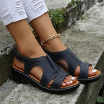 Women’s Cutout Open Toe Side Strap Low Heel Sandals