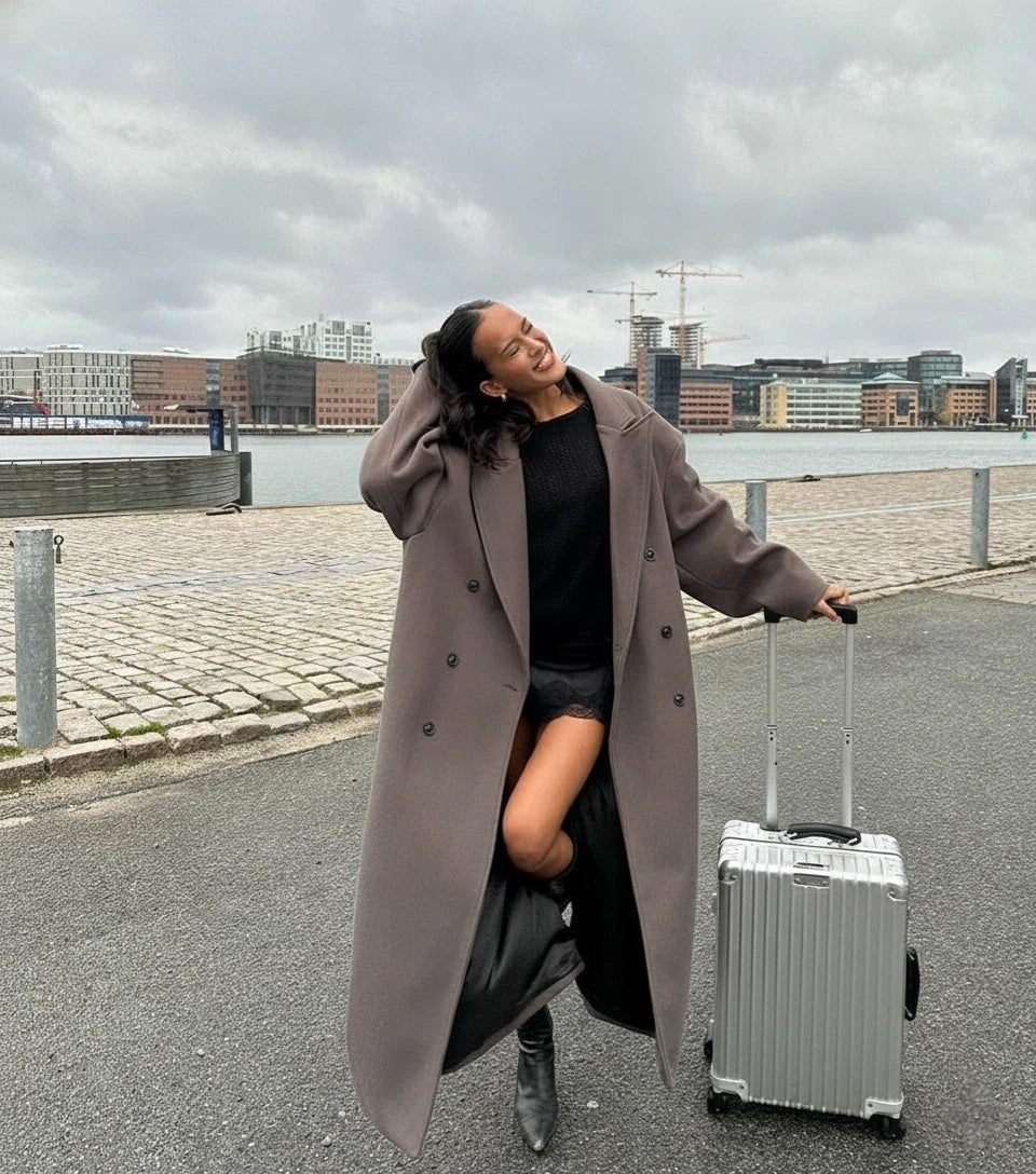 Women's Double Breasted Wool Maxi Coat