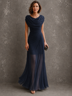 Women's Draped Cowl-Neck Maxi Dress