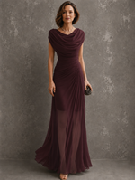 Women's Draped Cowl-Neck Maxi Dress
