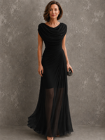 Women's Draped Cowl-Neck Maxi Dress