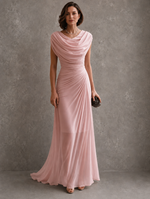 Women's Draped Cowl-Neck Maxi Dress