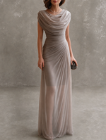 Women's Draped Cowl-Neck Maxi Dress