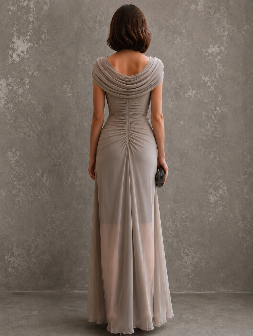 Women's Draped Cowl-Neck Maxi Dress