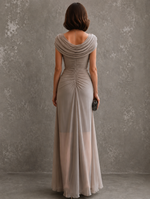Women's Draped Cowl-Neck Maxi Dress