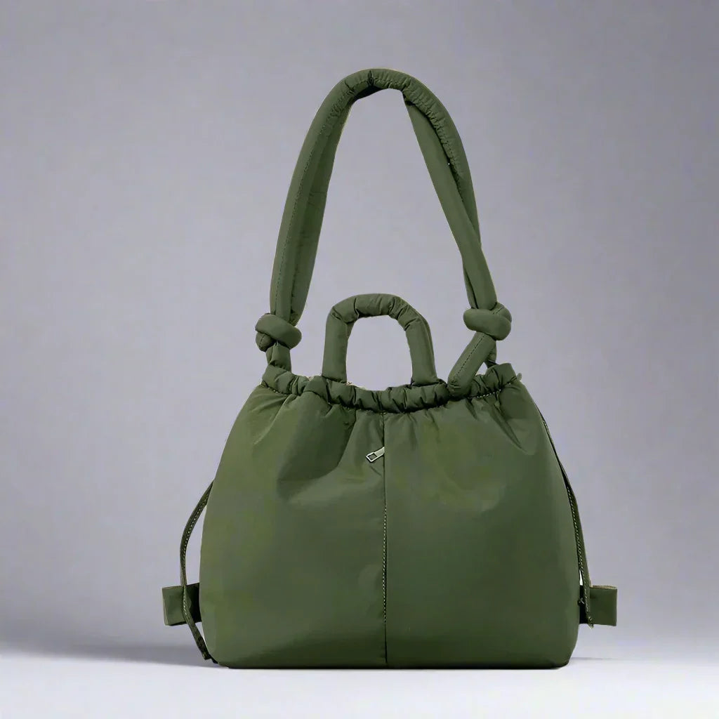 Women's Drawstring Puffer Shoulder Bag