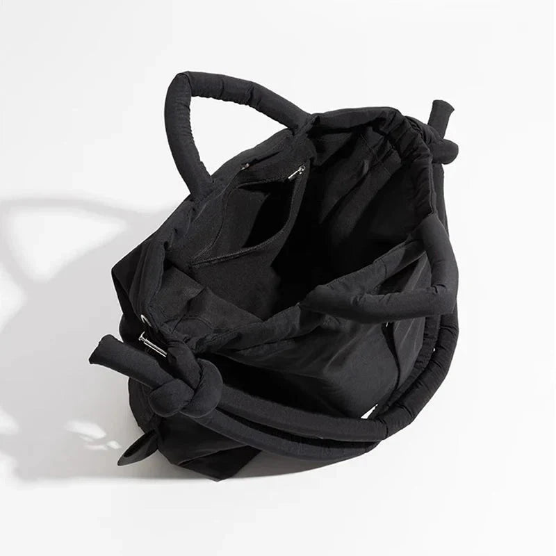 Women's Drawstring Puffer Shoulder Bag