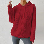 Women's Drawstring Textured Cable Knit Sweater