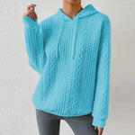 Women's Drawstring Textured Cable Knit Sweater