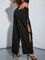 Women’s Drawstring Waist Tie Detail Parachute Pants