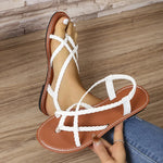Women’s Elastic Strap Open-Toe Flat Sandals