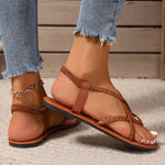 Women’s Elastic Strap Open-Toe Flat Sandals