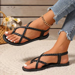 Women’s Elastic Strap Open-Toe Flat Sandals