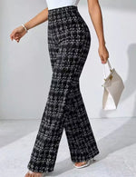 Women’s Elastic Waist Printed Wide Leg Pants