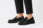 Women's Embossed Lug Sole Slip On Loafers