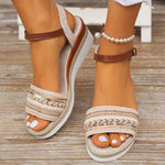 Women's Embroidered Platform Sandals