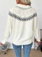 Women’s Fair Isle Crew Neck Long Sleeve Knit Sweater