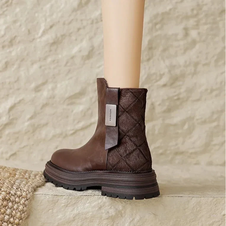 Women’s Faux Fur Lined Chelsea Ankle Boots