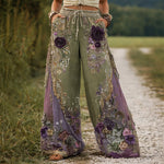 Women's Floral Embroidered Wide-Leg Pants